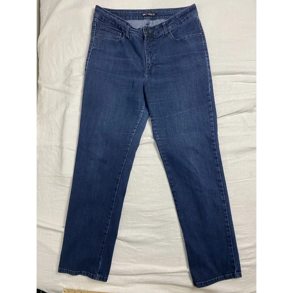Lee Jeans Classic‎ Fit Jeans 36x33 (no tag) Long High Rise Dark Wash Blue Denim